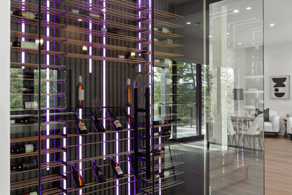 close up wine wall