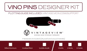 Vino Pins Design Kits are available in 3 bottle capacities and 6 finishes