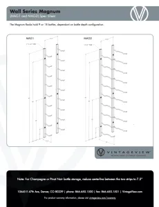 VintageView Magnum Bottle Wine Rack Spec Sheet