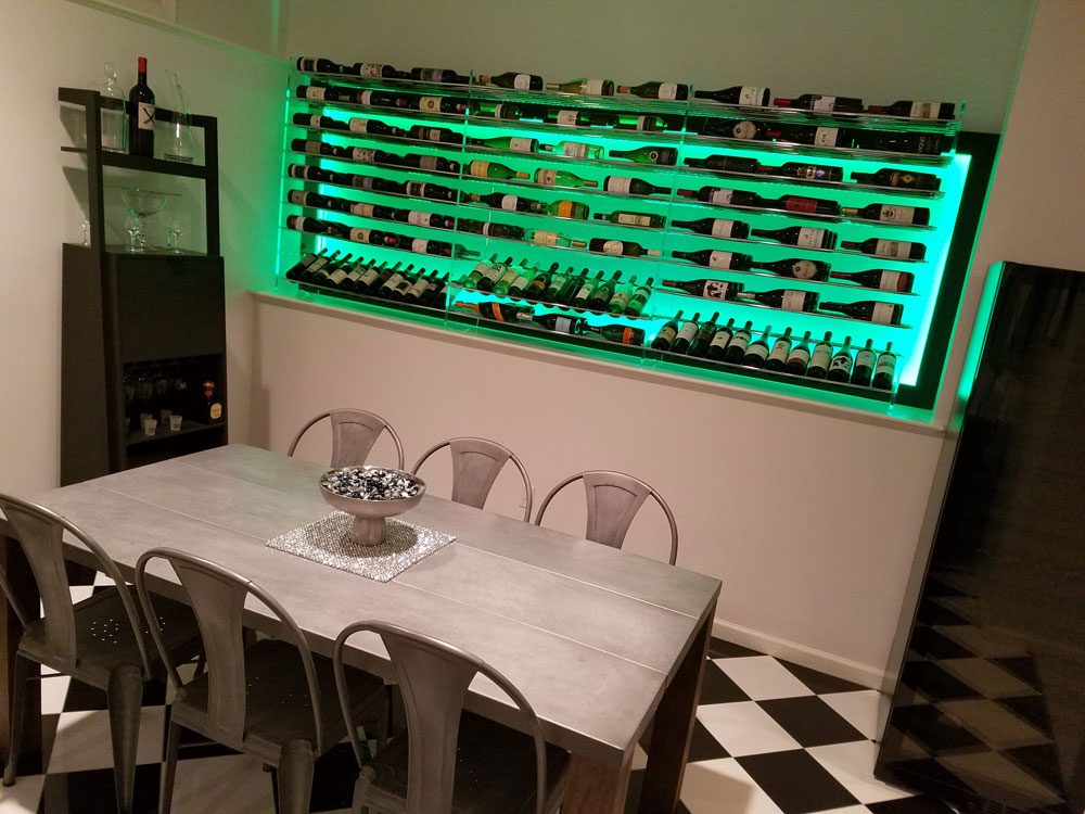 Custom Metal and Acrylic Wine Wall Connecticut