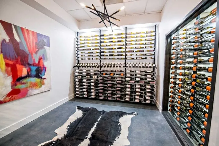 Evolution Wine Wall Post floating wine rack system VintageView