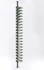 Vino Pins Post Kit: One-Sided Label Forward Floating Wine Rack (40 bottles) in two-tone finish