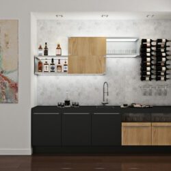 The W Series Wet Bar wine rack kit, in double deep bottle configuration.