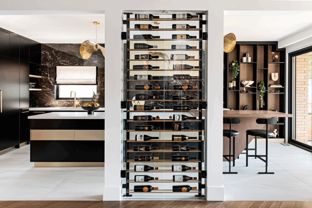 wine rack room divider- evolution wine wall post
