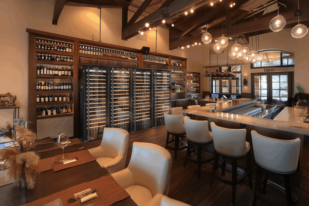 4 ermitage wine fridges in restaurant