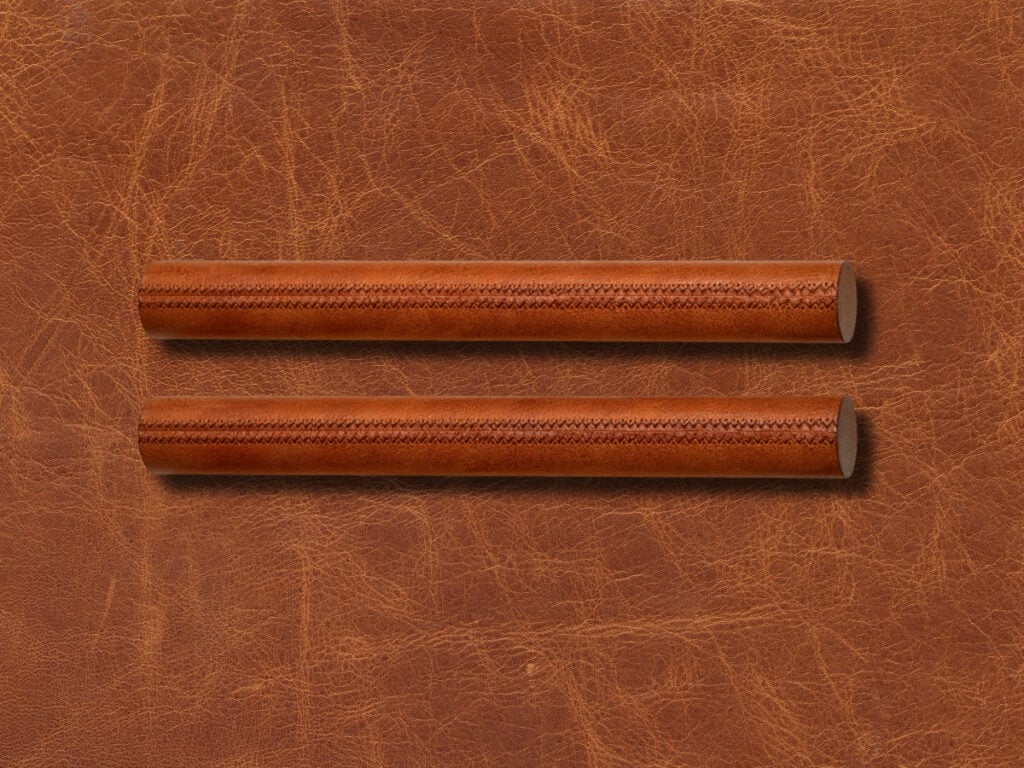 cognac leather vino rails
