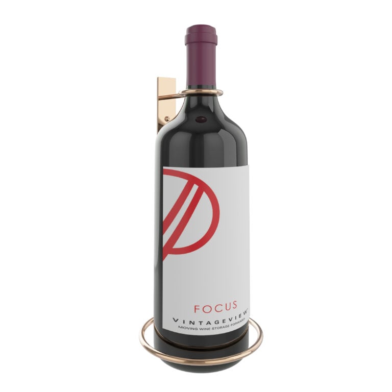 W Series Frame Perch, Vertical Bottle Rack for Magnums in Golden Bronze (special order finish)