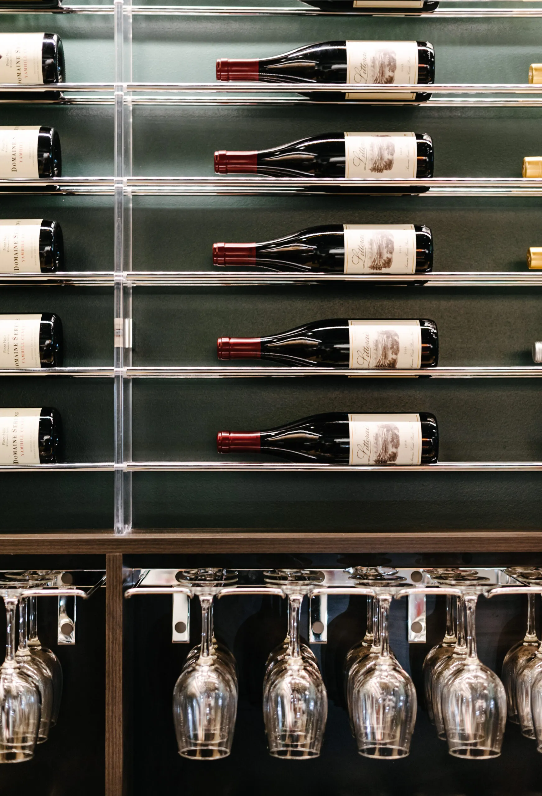 W Series Stemware Rack (metal wall mounted wine glass storage) - VintageView