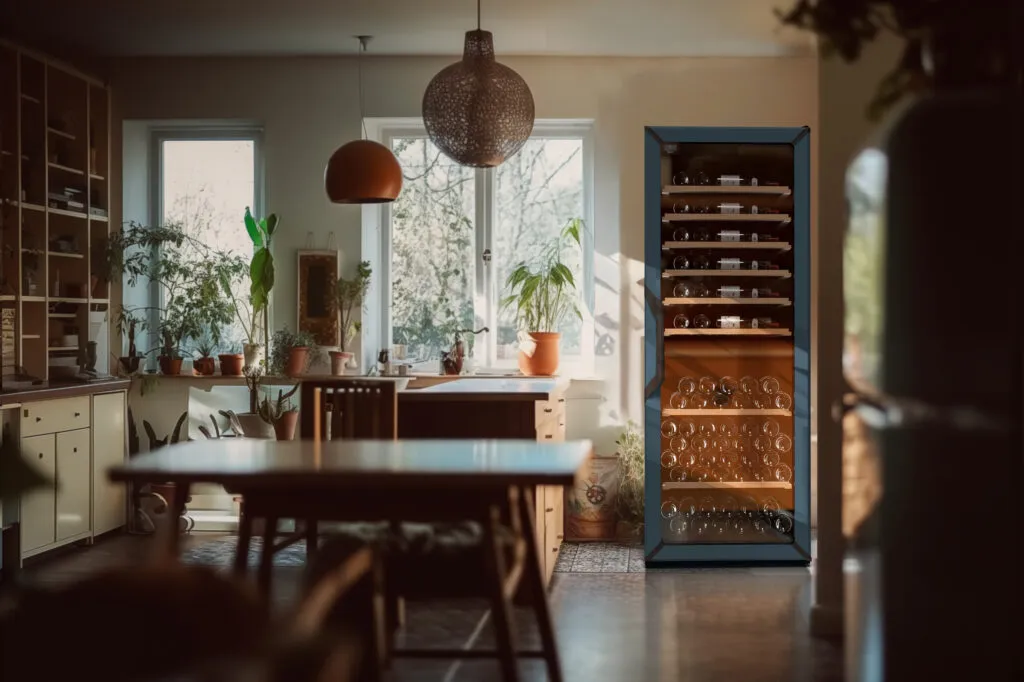 Goguette Large Single Zone Wine Fridge – Slate Blue | 150+ Bottle Capacity