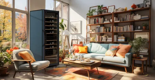 3D Render Creating a Cozy and Beautiful Living Room featuring Goguette