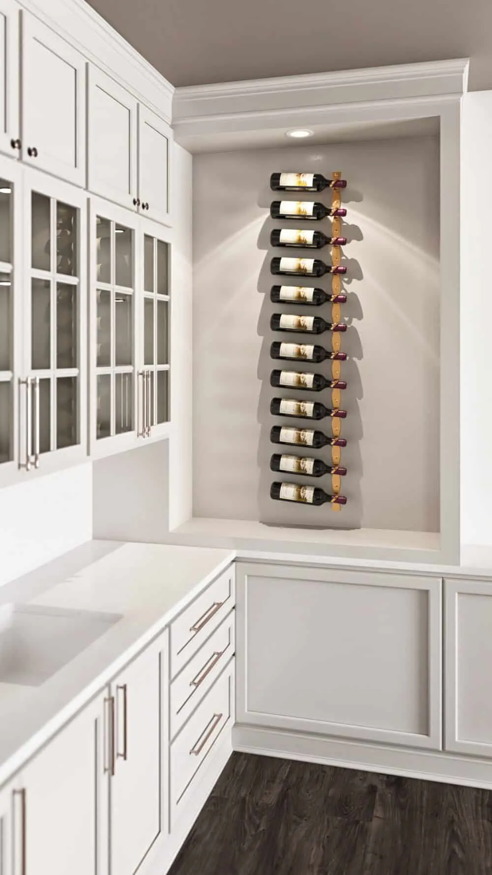 Helix Single 60 (minimalist wall mounted metal wine rack kit) Modern