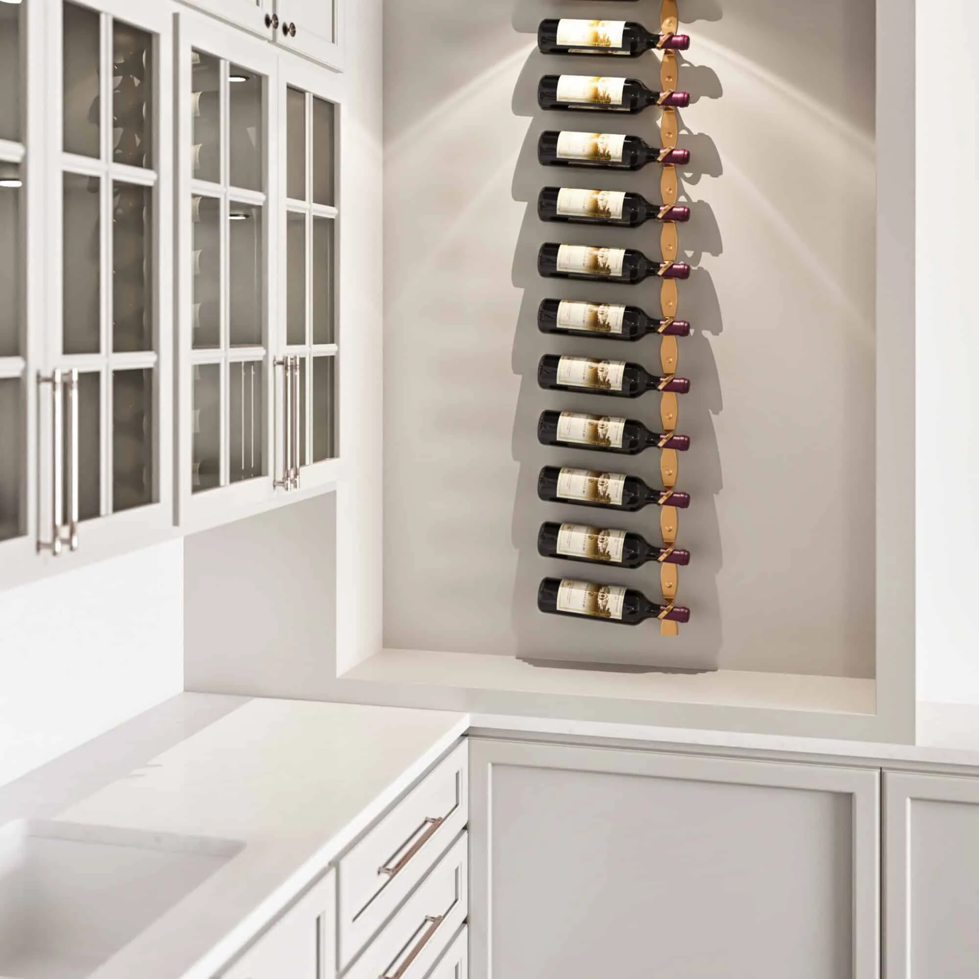 Helix Single 60 (minimalist wall mounted metal wine rack kit) Modern