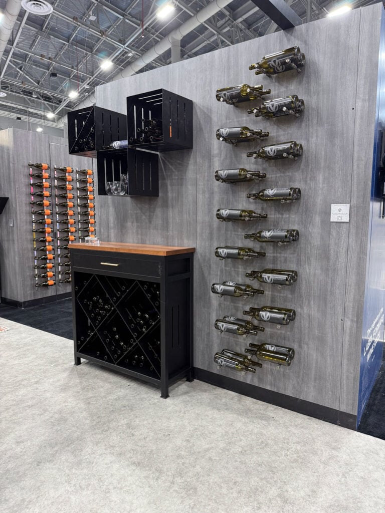A Forged Custom Wine Cabinet shown at the International Builders Show