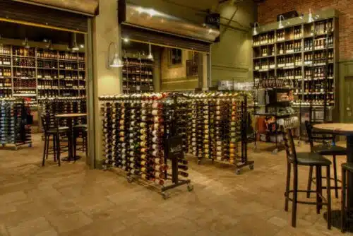 Michaels Wine Cellar showcase the W Series Island Display Rack.