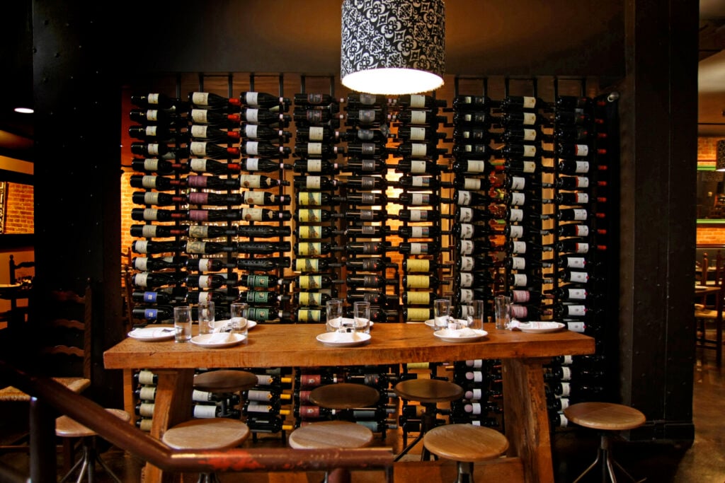 osteria marco wine wall 
