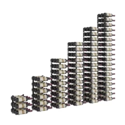 W Series Under the Stairs (wall mounted metal wine rack kit) - Matte Black, 189 Bottles