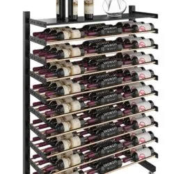 Evolution Single Sided Island Display Rack Shelf 3C (single-sided freestanding metal wine rack) - Golden Bronze/Matte Black, (4) 55-3/4"