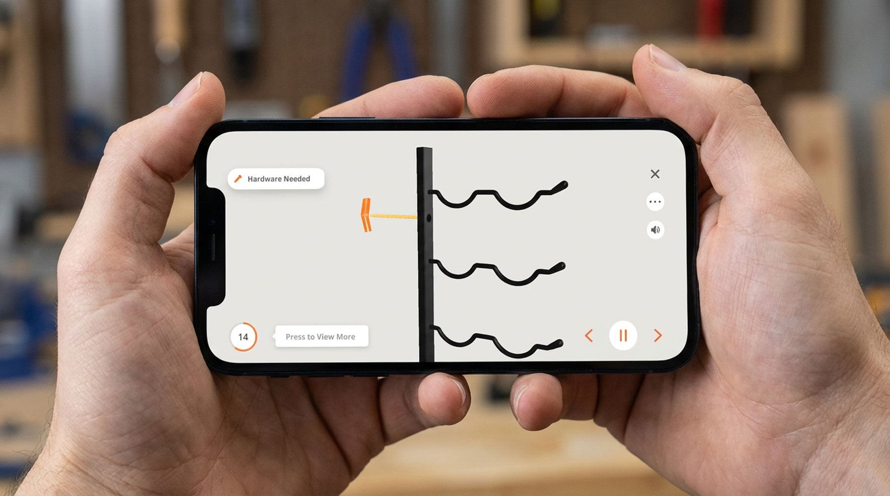 Bilt App Shown with W Series Wine Racks on Screen